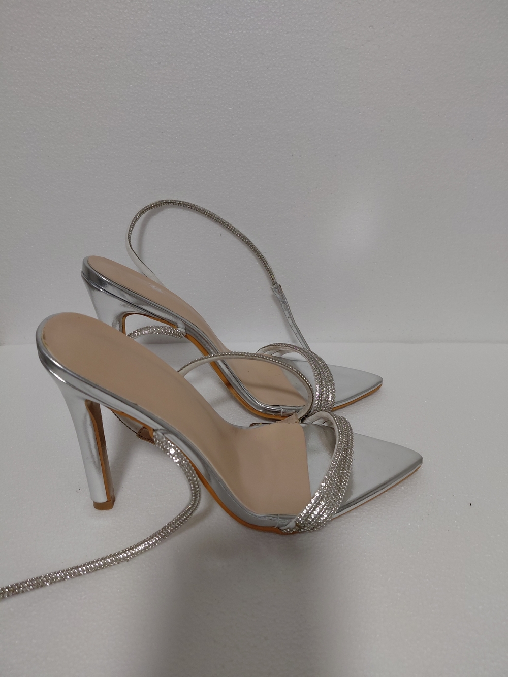 Women’s Silver Strappy High Heel Sandals